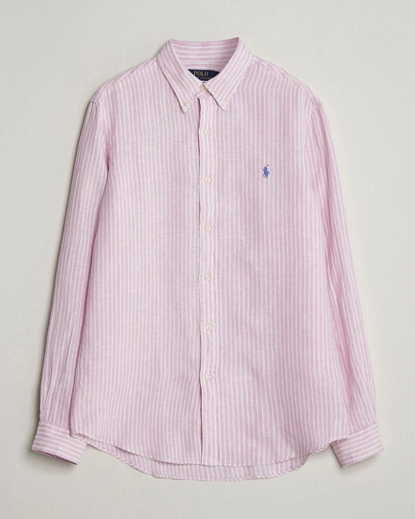 Polo Ralph Lauren Custom Fit Linen Shirt Pink/White – Rose