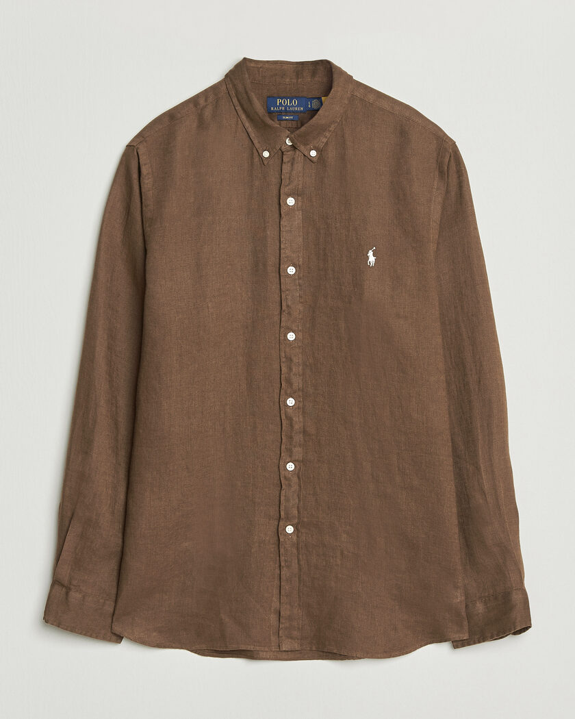 Polo Ralph Lauren Slim Fit Linen Shirt Chestnut – Marron