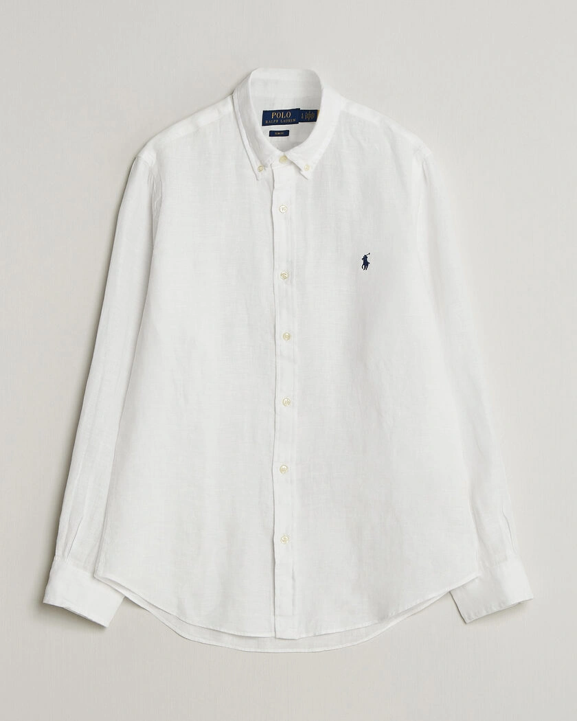 Polo Ralph Lauren Slim Fit Linen Shirt White – Blanc