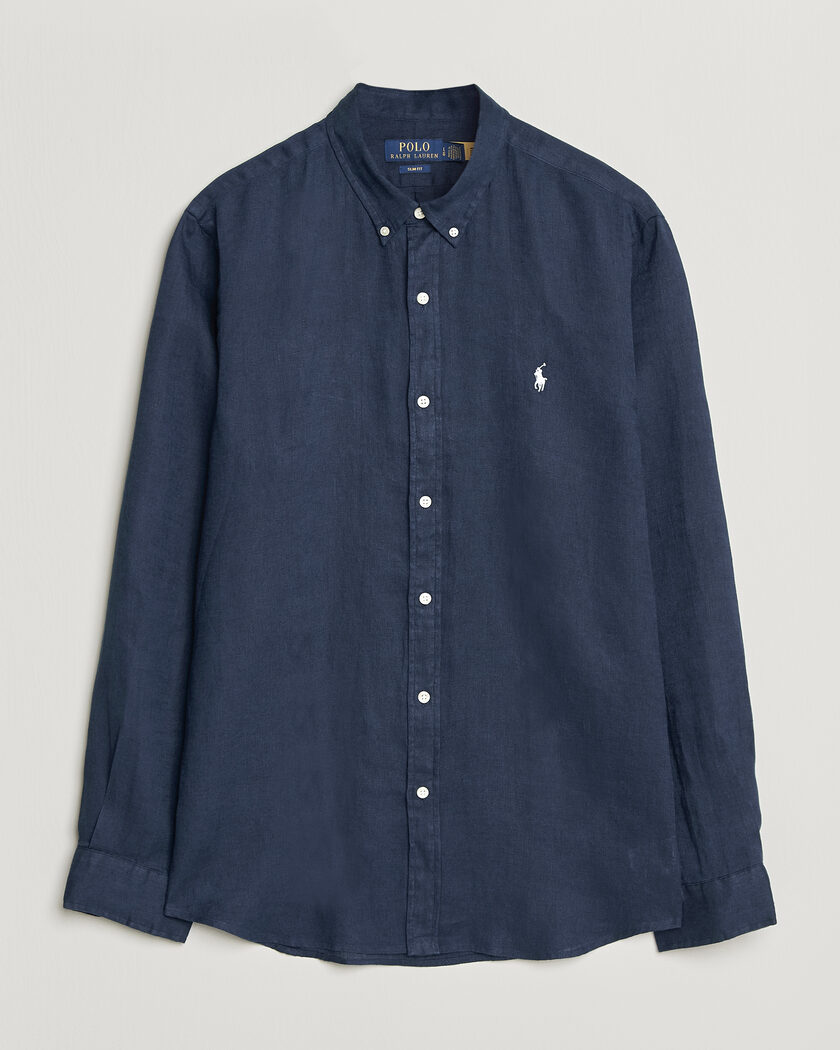Polo Ralph Lauren Slim Fit Linen Shirt Newport Navy – Bleu