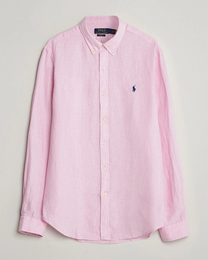 Polo Ralph Lauren Slim Fit Linen Shirt Carmel Pink – Rose