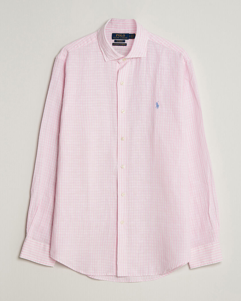 Polo Ralph Lauren Cotton/Linen Seersucker Shirt Pink/White – Rose