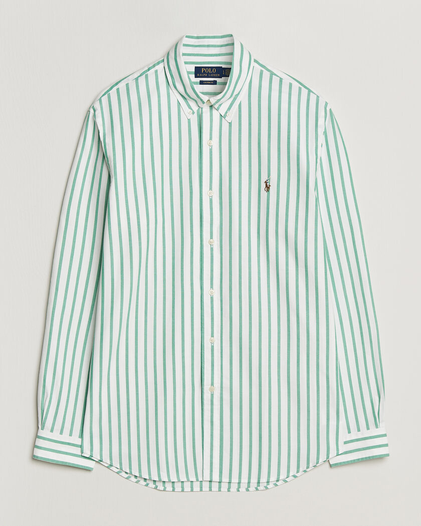 Polo Ralph Lauren Custom Fit Striped Oxford Shirt Green – Vert