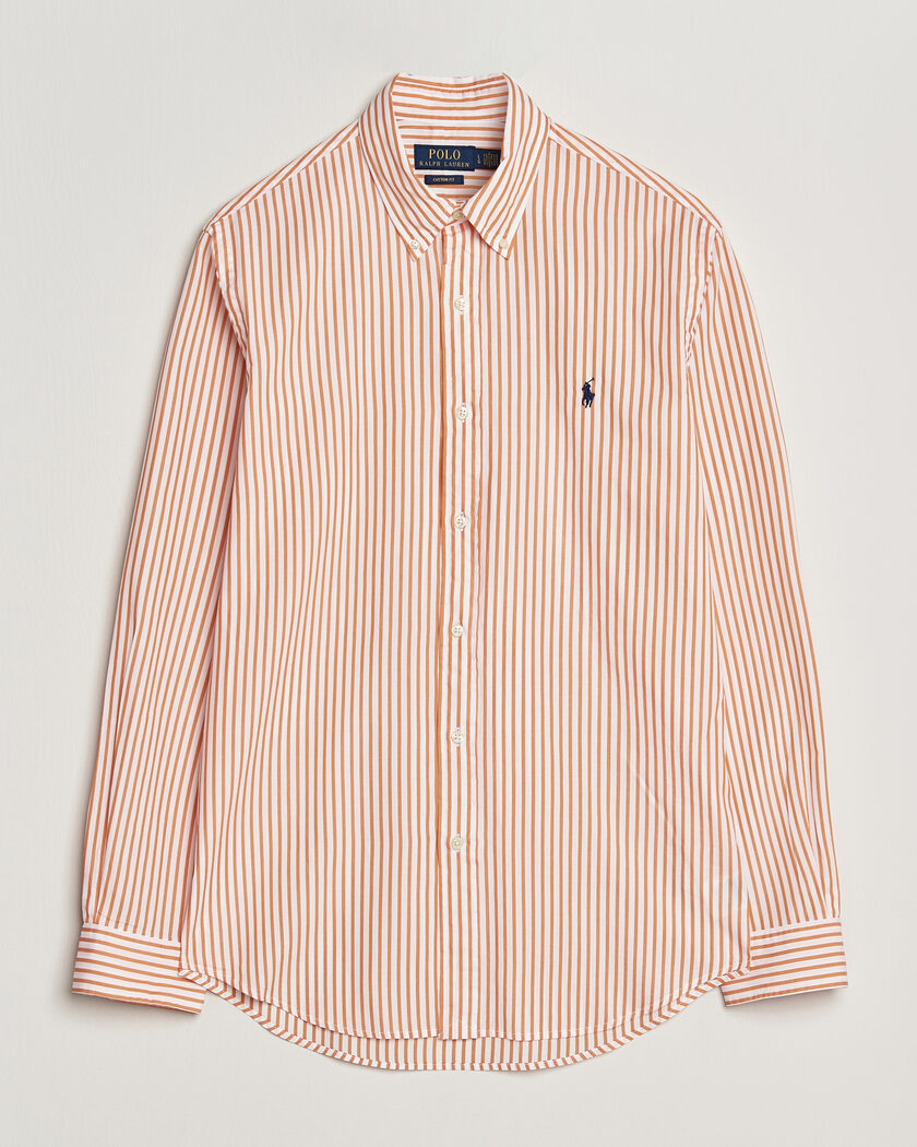 Polo Ralph Lauren Custom Fit Poplin Striped Shirt Kona Orange – Orange