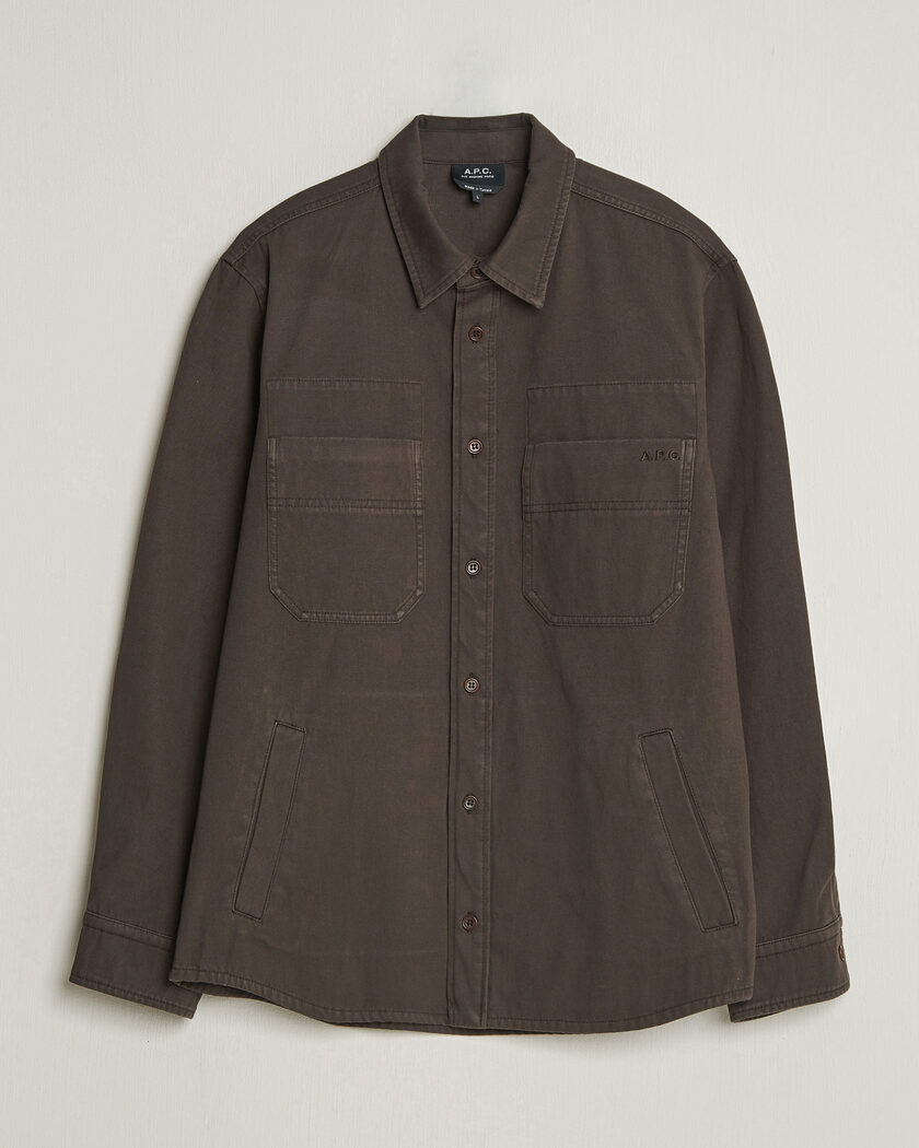 A.P.C. Noah Cotton Overshirt Dark Brown – Marron