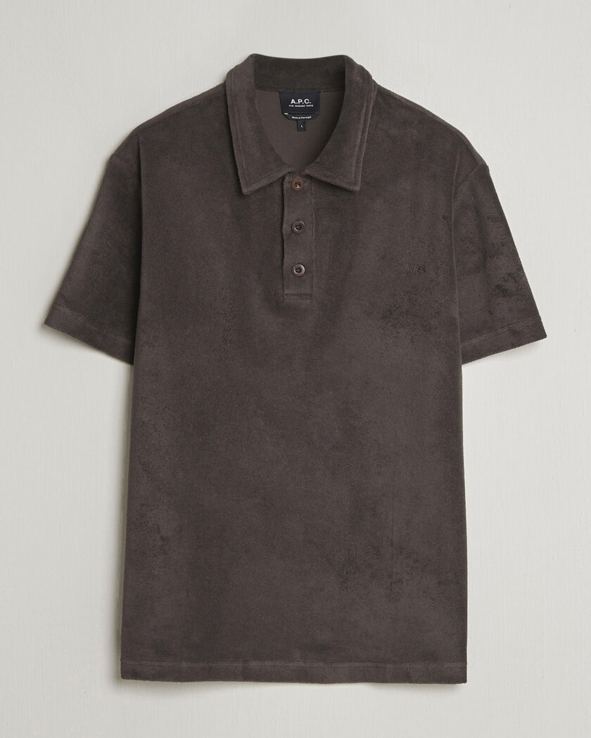 A.P.C. Julian Cotton Knitted Polo Brown – Marron
