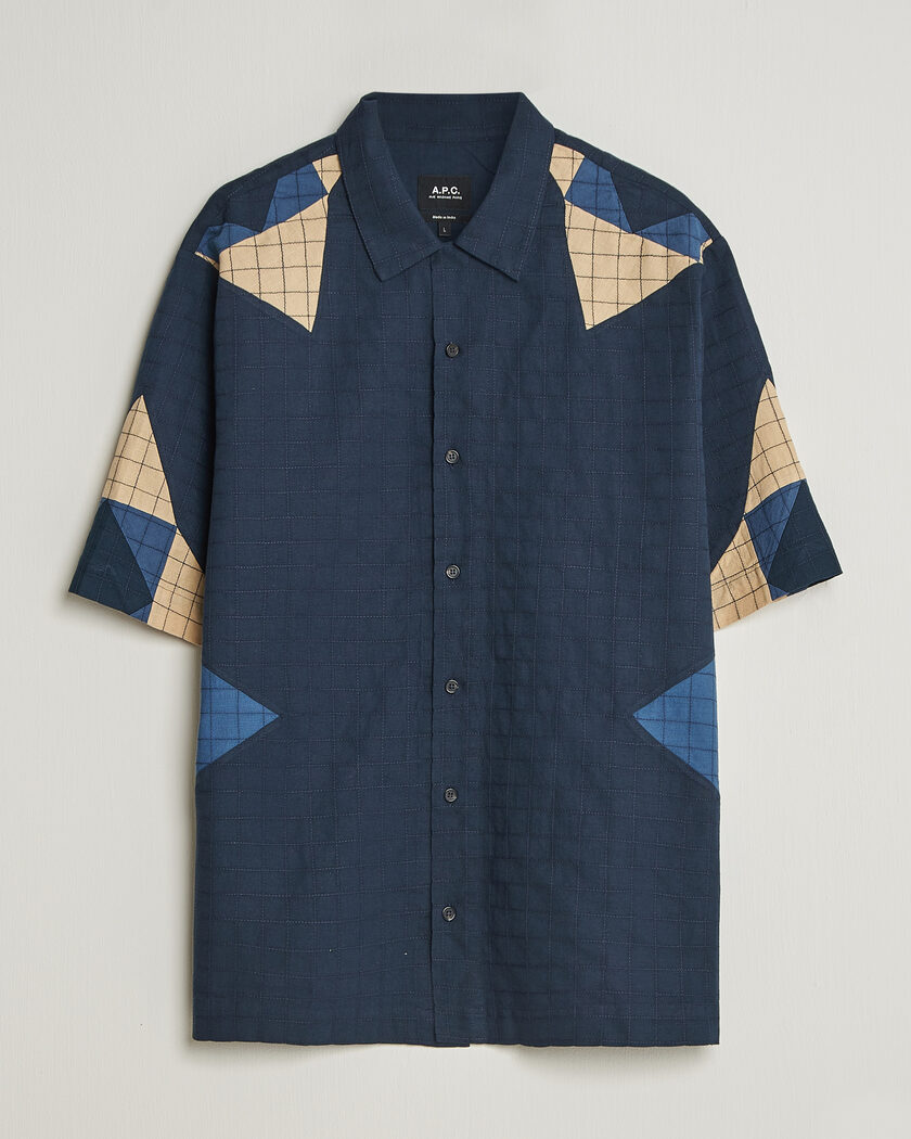 A.P.C. Patchwork Short Sleeve Indigo – Bleu