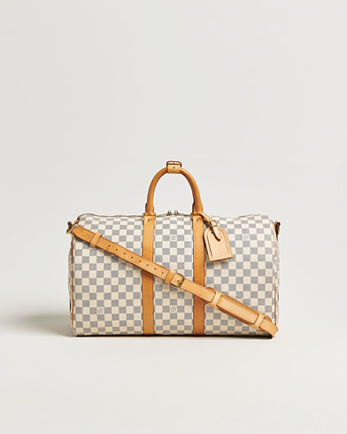 Louis Vuitton Pre-Owned Keepall Bandouliére Damier Azur – Blanc