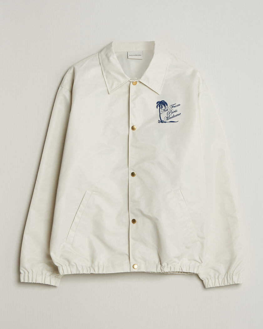 Drôle de Monsieur Palmier Slogan Coach Jacket Off White – Blanc