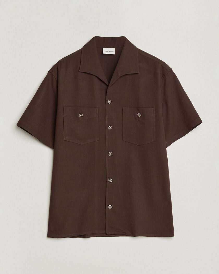 Drôle de Monsieur Viscose Resort Shirt Brown – Marron