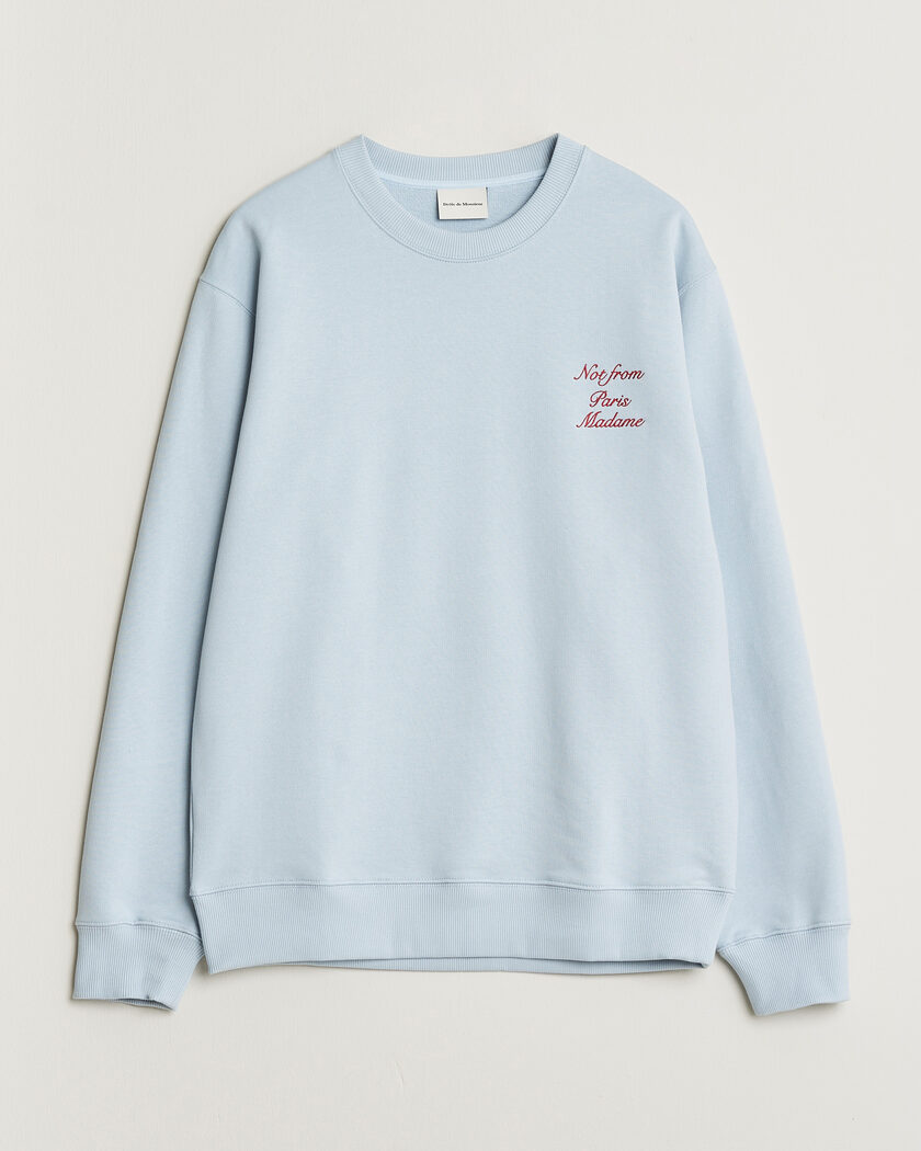 Drôle de Monsieur Slogan Cursive Sweatshirt Light Blue – Bleu