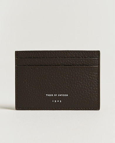 Tiger of Sweden Wharf Leather Card Holder Dark Brown – Marron