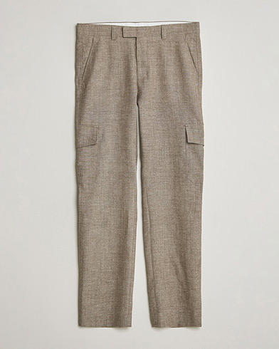 Tiger of Sweden Mend Wool/Linen Cargo Trousers Sawgrass Brown – Marron