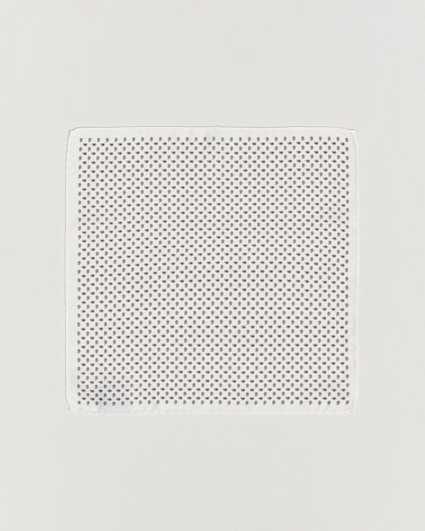 Amanda Christensen Silk Oxford Pocket Square White – Blanc