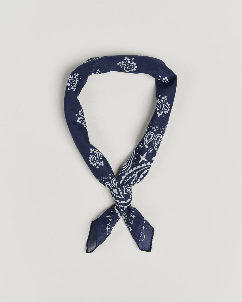 Amanda Christensen Cotton Voilé Paisley Bandana Navy – Bleu