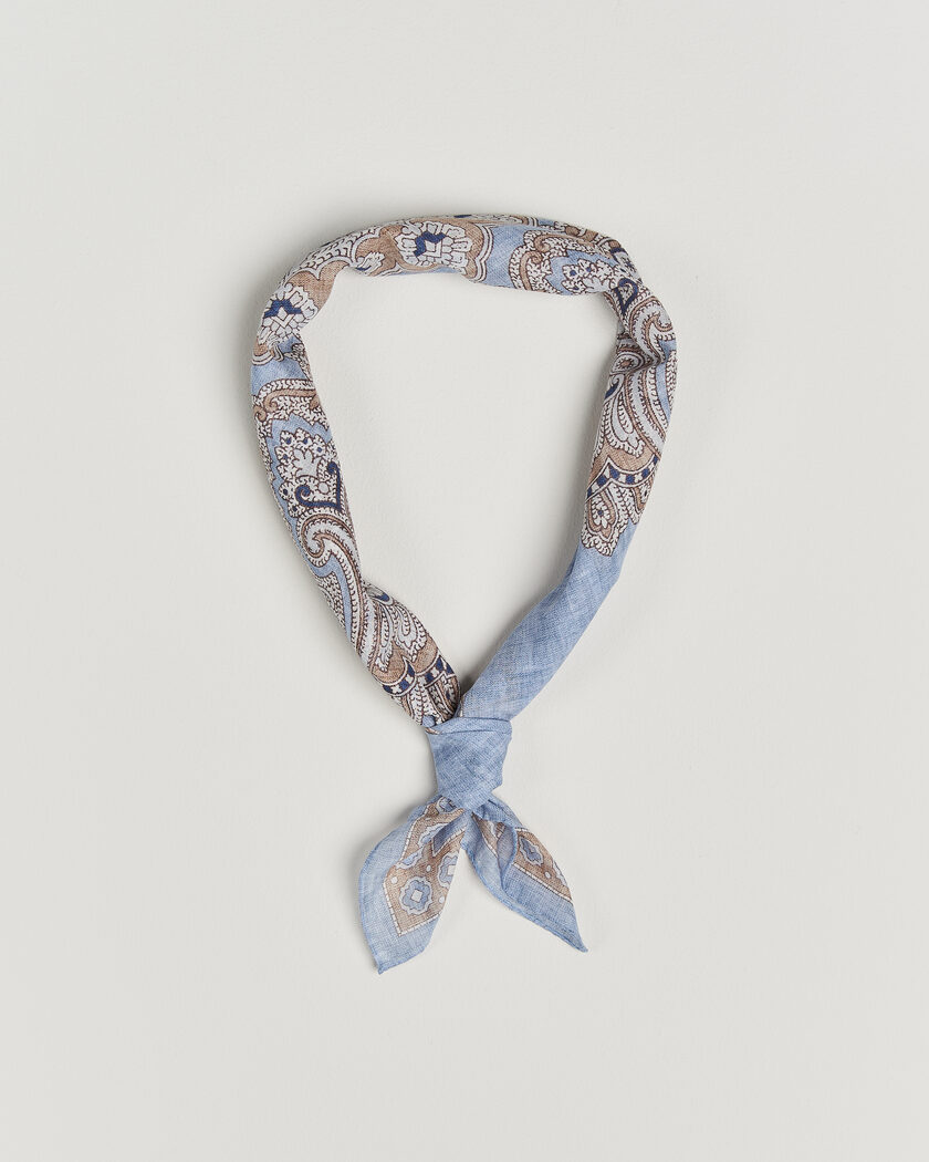 Amanda Christensen Cotton Voilé Large Paisley Bandana Blue – Bleu