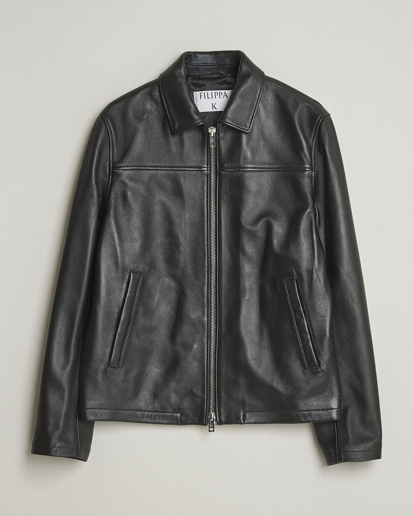 Filippa K Leather Coach Jacket Black – Noir
