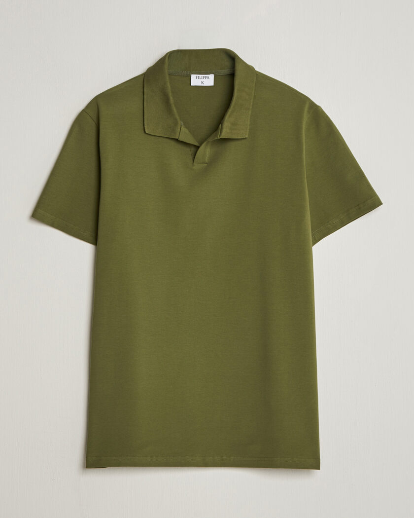 Filippa K Soft Lycra Polo T-Shirt Laurel Green – Vert