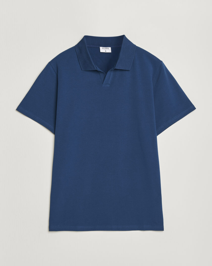 Filippa K Soft Lycra Polo T-Shirt Night Teal – Bleu