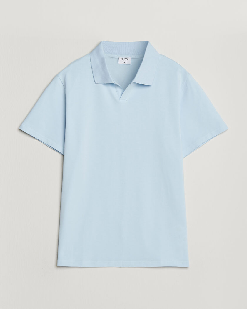 Filippa K Soft Lycra Polo T-Shirt Frost Blue – Bleu