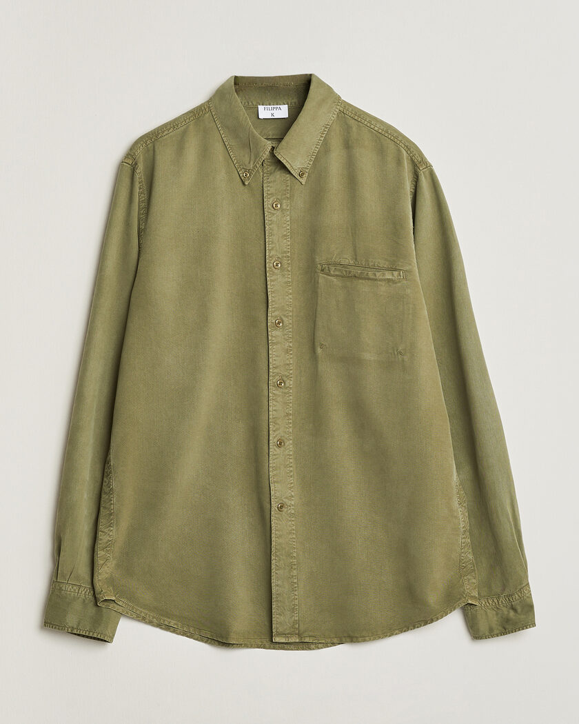 Filippa K Zack Lyocell Shirt Laurel Green – Vert
