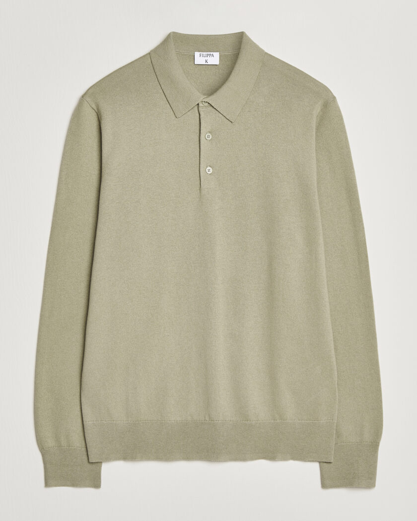 Filippa K Knitted Polo Shirt Light Green – Vert