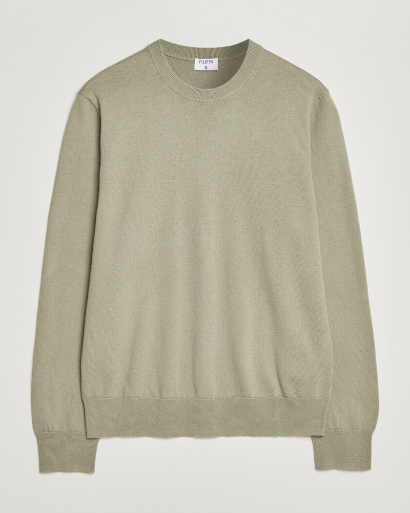 Filippa K Cotton Merino Knitted Sweater Light Green – Vert