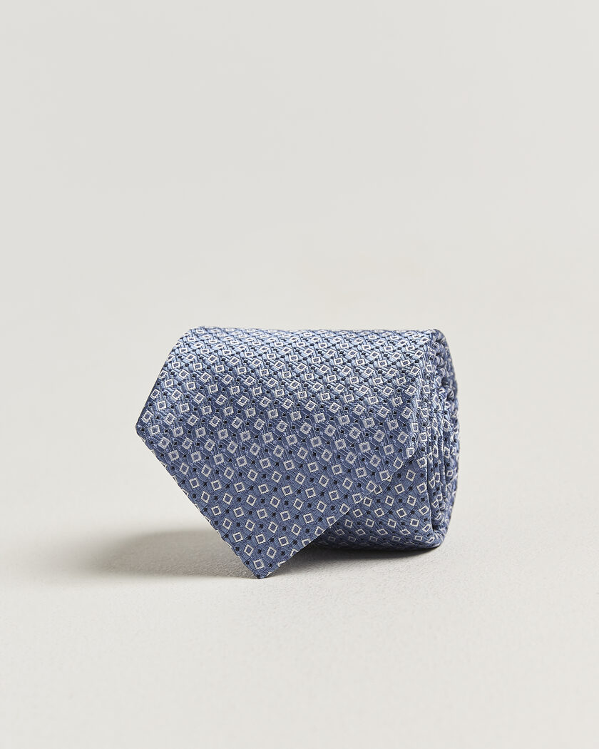 Canali Micro Structure Silk Tie Light Blue – Bleu