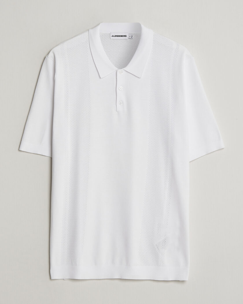 J.Lindeberg Reymond Knit Polo White – Blanc