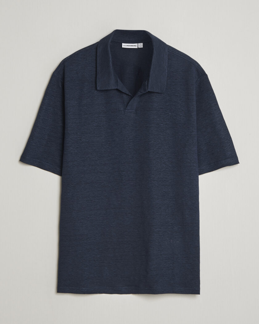 J.Lindeberg Roy Linen Polo JL Navy – Bleu