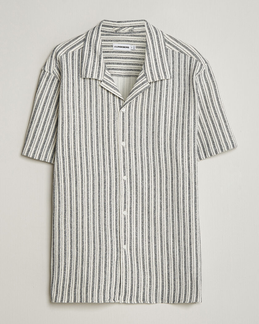 J.Lindeberg Elio Structure Resort Shirt JL Navy – Blanc