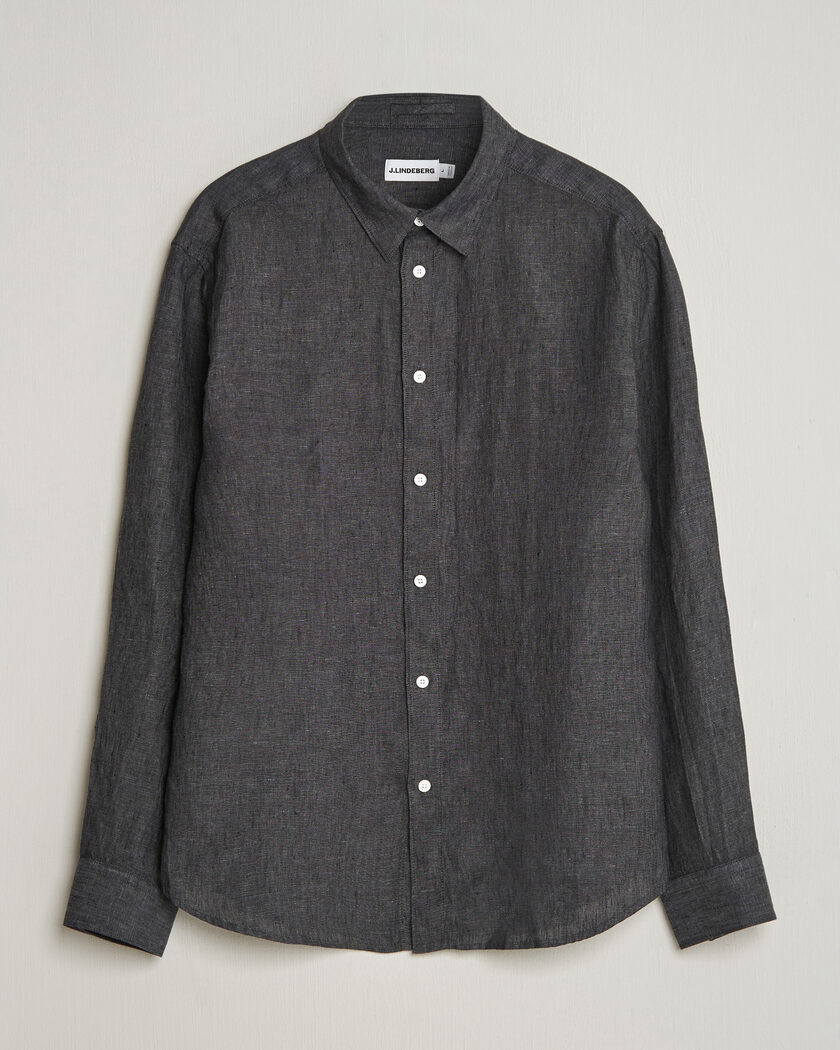 J.Lindeberg Marlon Linen Melange Shirt Black – Noir