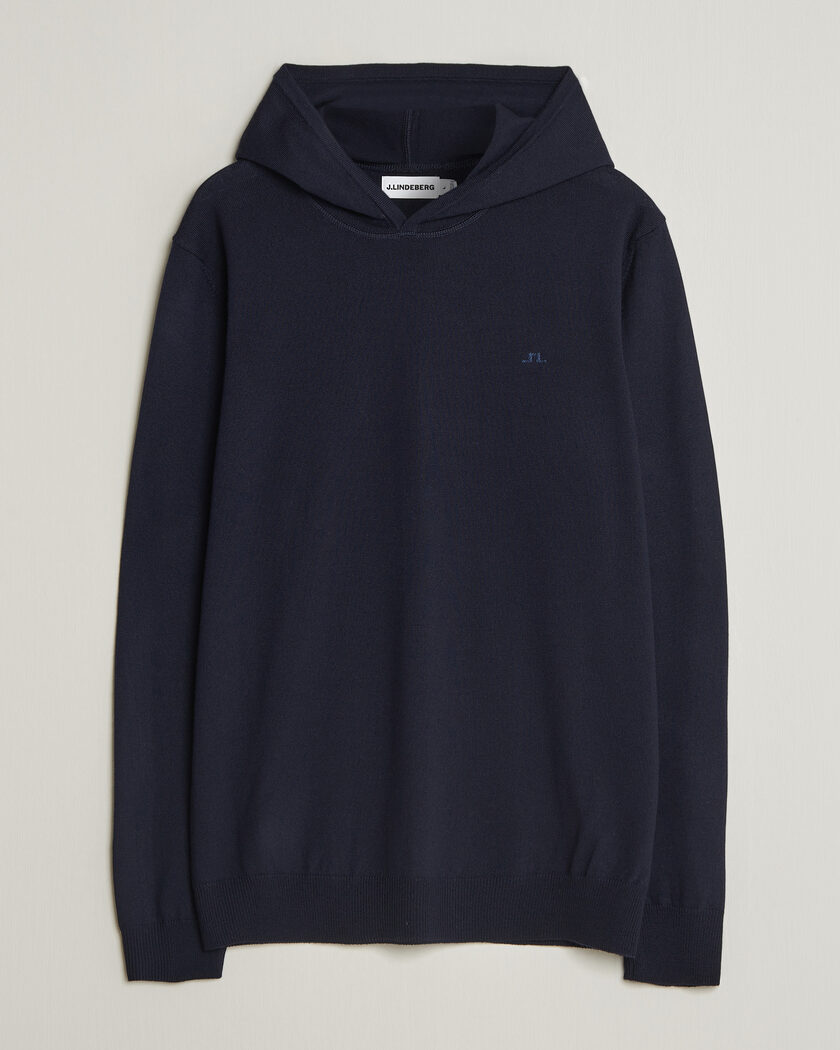 J.Lindeberg Karl Merino Hoodie JL Navy – Bleu