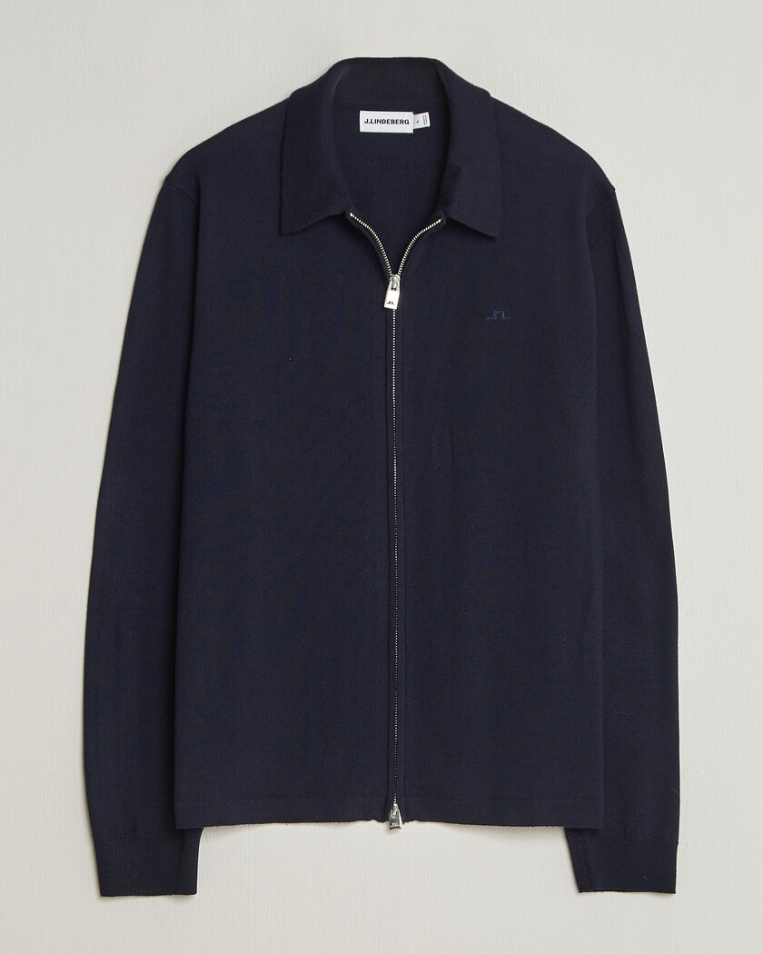J.Lindeberg Kaleb Merino Cardigan JL Navy – Bleu
