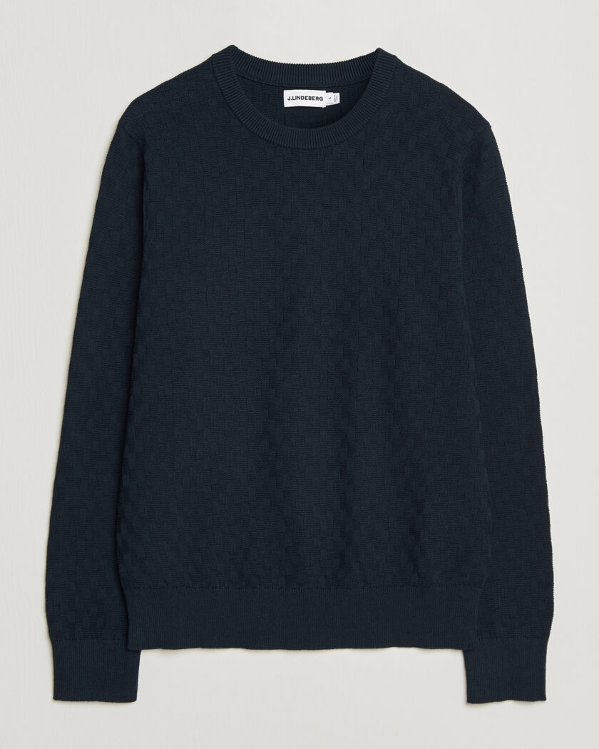 J.Lindeberg Arthur Knit Cotton Sweater JL Navy – Bleu