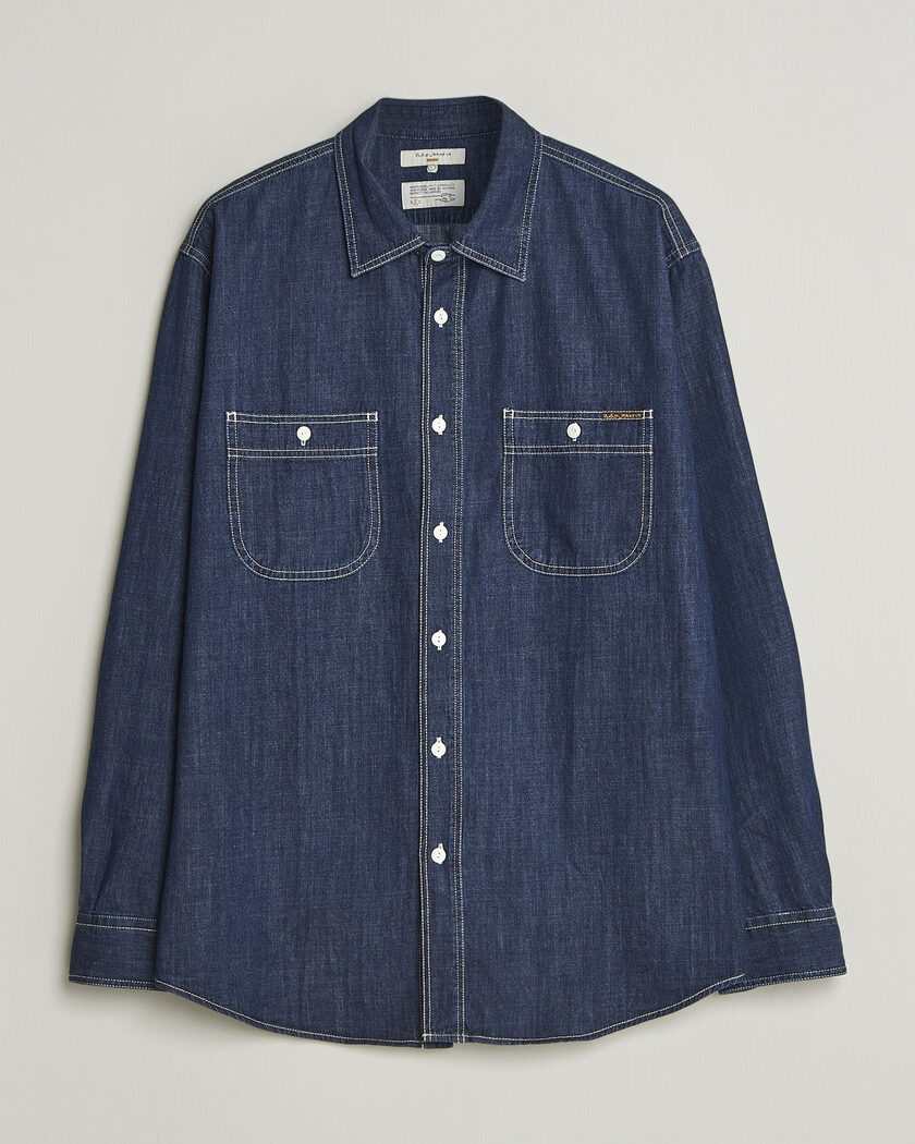 Nudie Jeans Julian Denim Shirt Rinsed – Bleu