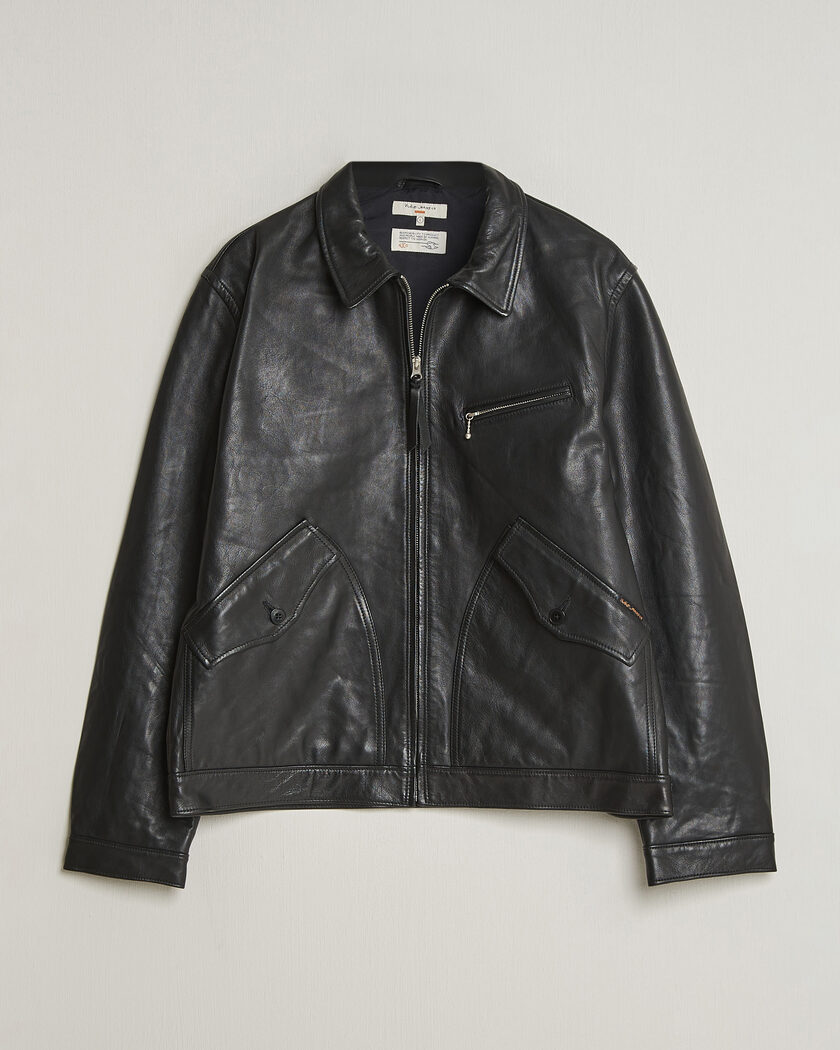 Nudie Jeans Blake Leather Jacket Black – Noir
