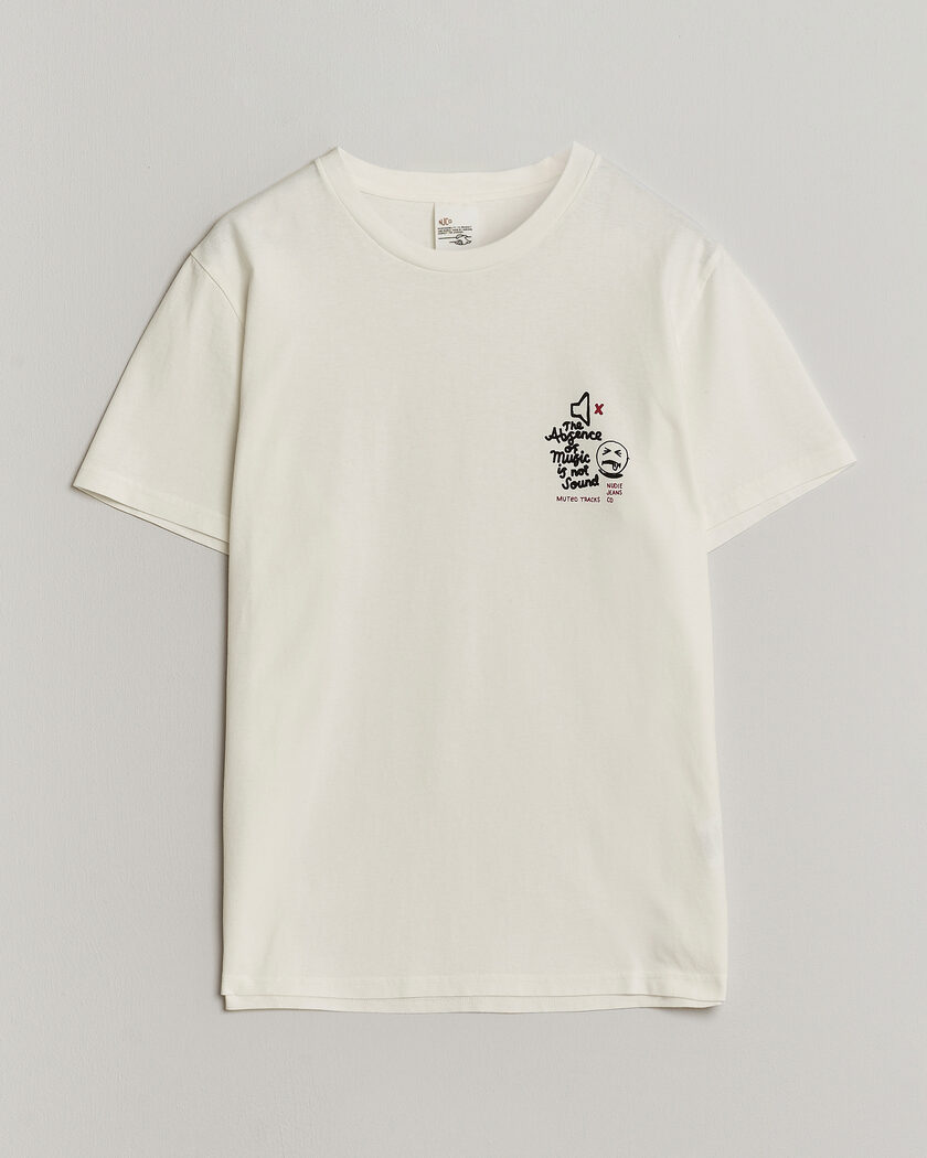 Nudie Jeans Roy Printed T-Shirt Chalk White – Blanc