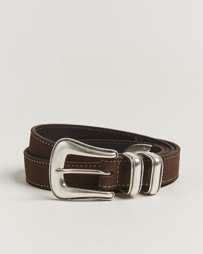 Nudie Jeans Western Suede Belt Dark Brown – Marron