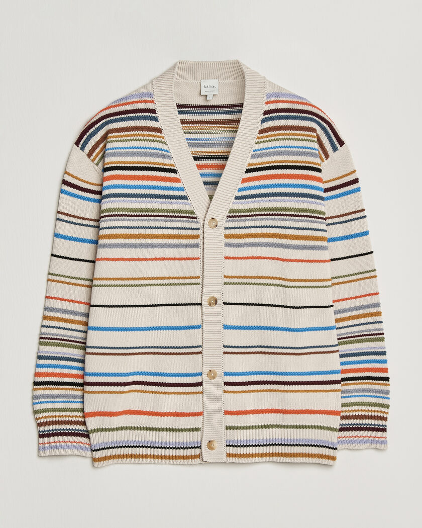 Paul Smith Signature Stripe Knitted Cardigan White – Multicolore
