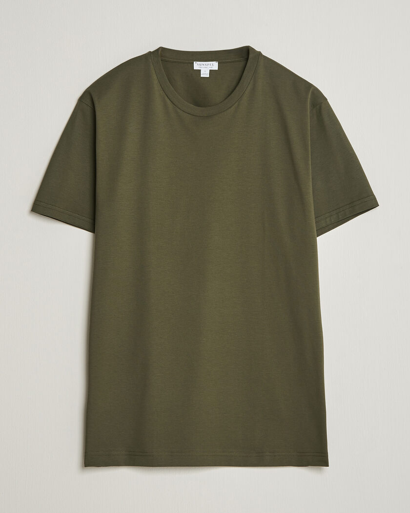 Sunspel Riviera Midweight T-Shirt Deep Olive – Vert