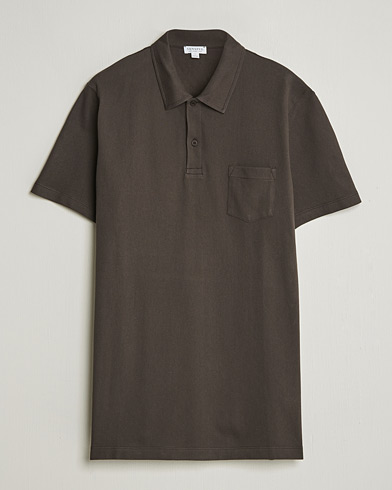 Sunspel Riviera Polo Shirt Dark Chocolate – Marron