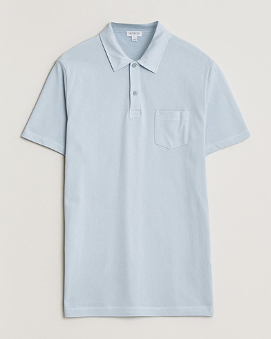 Sunspel Riviera Polo Shirt Pastel Blue – Bleu