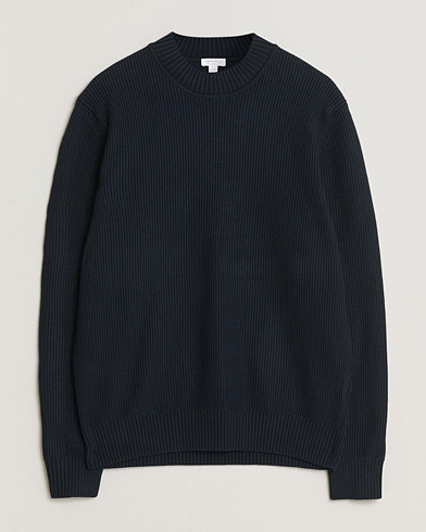 Sunspel Cotton Stitch Mock Neck Navy – Bleu