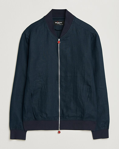 Kiton Unlined Linen Bomber Jacket Navy – Bleu
