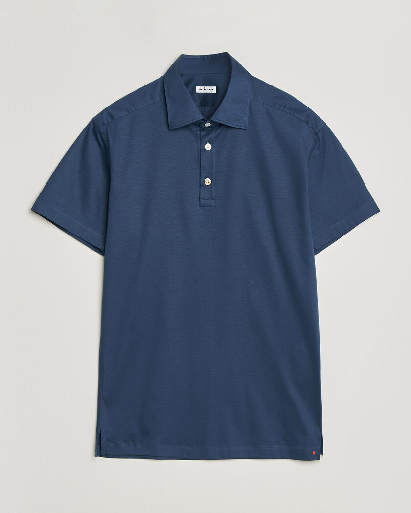 Kiton Short Sleeve Jersey Polo Dark Blue – Bleu
