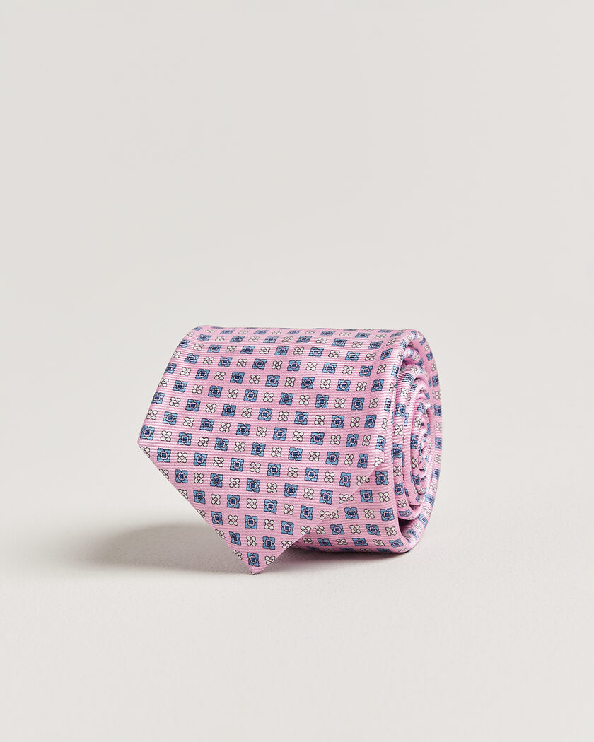 Kiton Printed Flower Silk Tie Pink – Rose