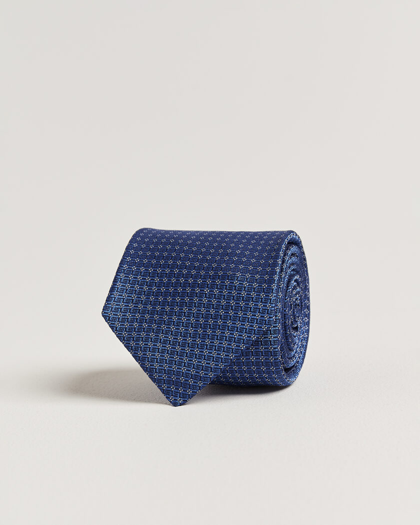 Kiton Micro Structure Silk Tie Navy – Bleu
