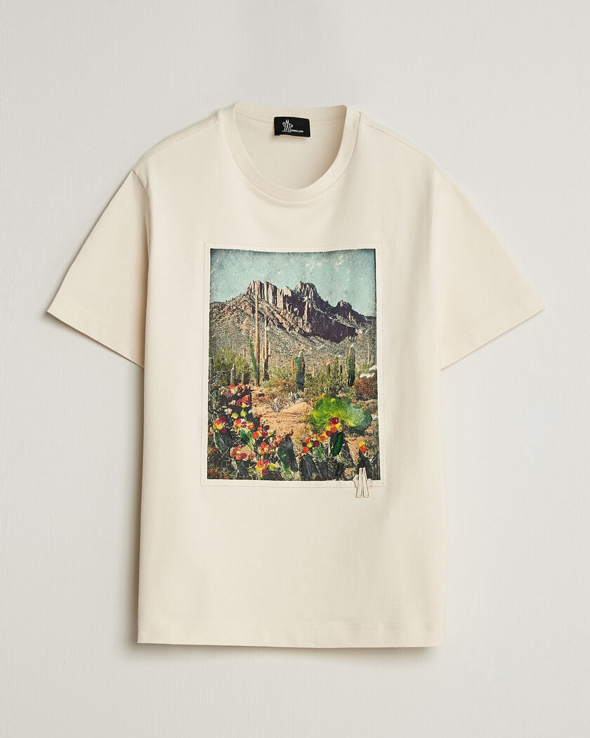 Moncler Grenoble Mountain Print T-Shirt Off White – Blanc