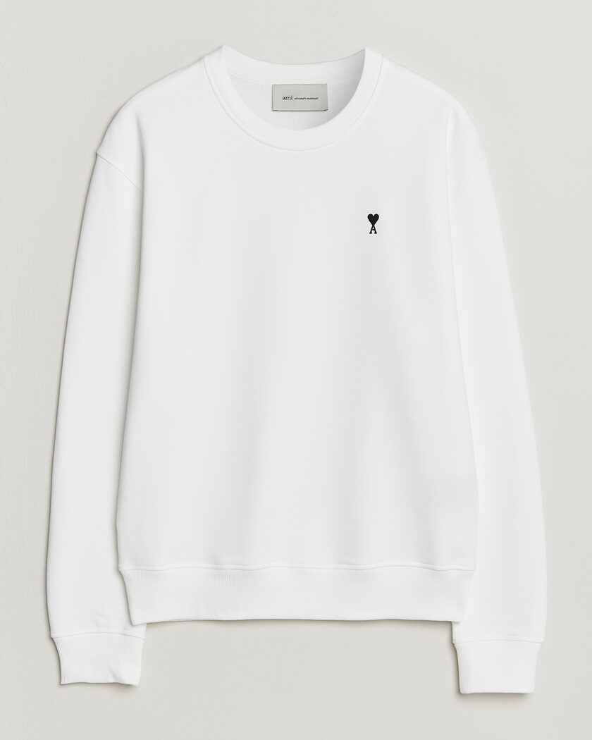 AMI Contrast Heart Logo Sweatshirt White – Blanc